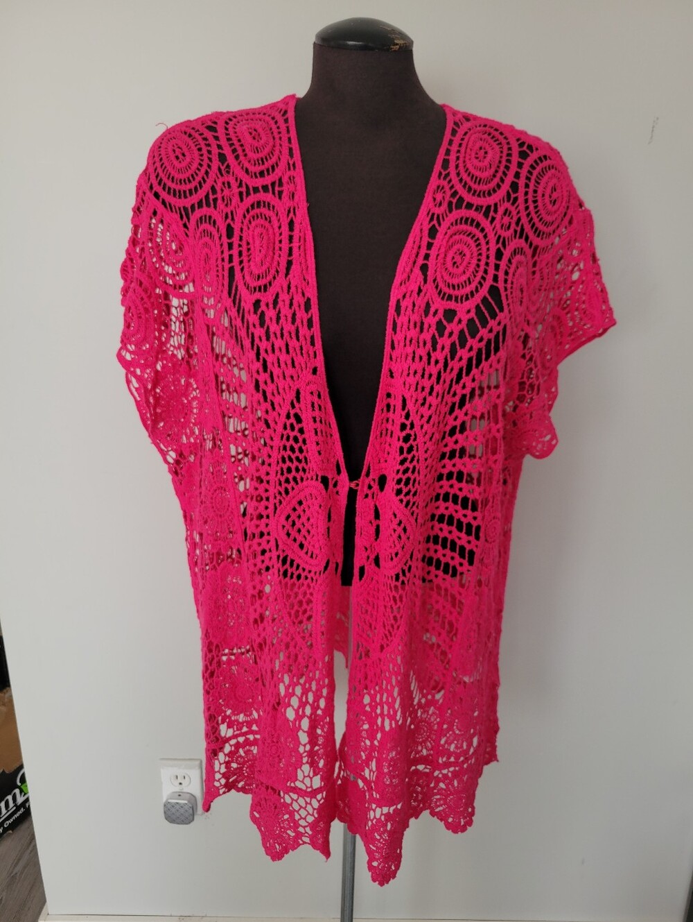 Nina Leonard Crochet Cardigan Size L
